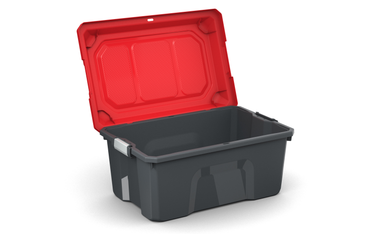 Lot 3 malles de rangement 40L LOCKER rouge/noir - Zoom2